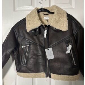 Reformation Superdown Amelia Faux Leather Jacket Size XS